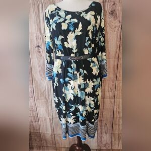 Avenue Mixed Print Floral Midi Shift Dress Plus Size 22/24
